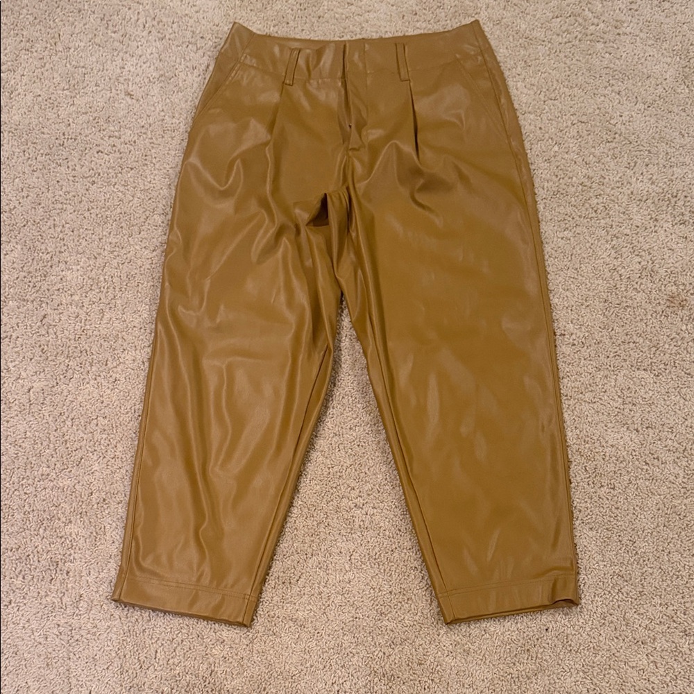 a new day Faux Leather Chinos in Camel Brown